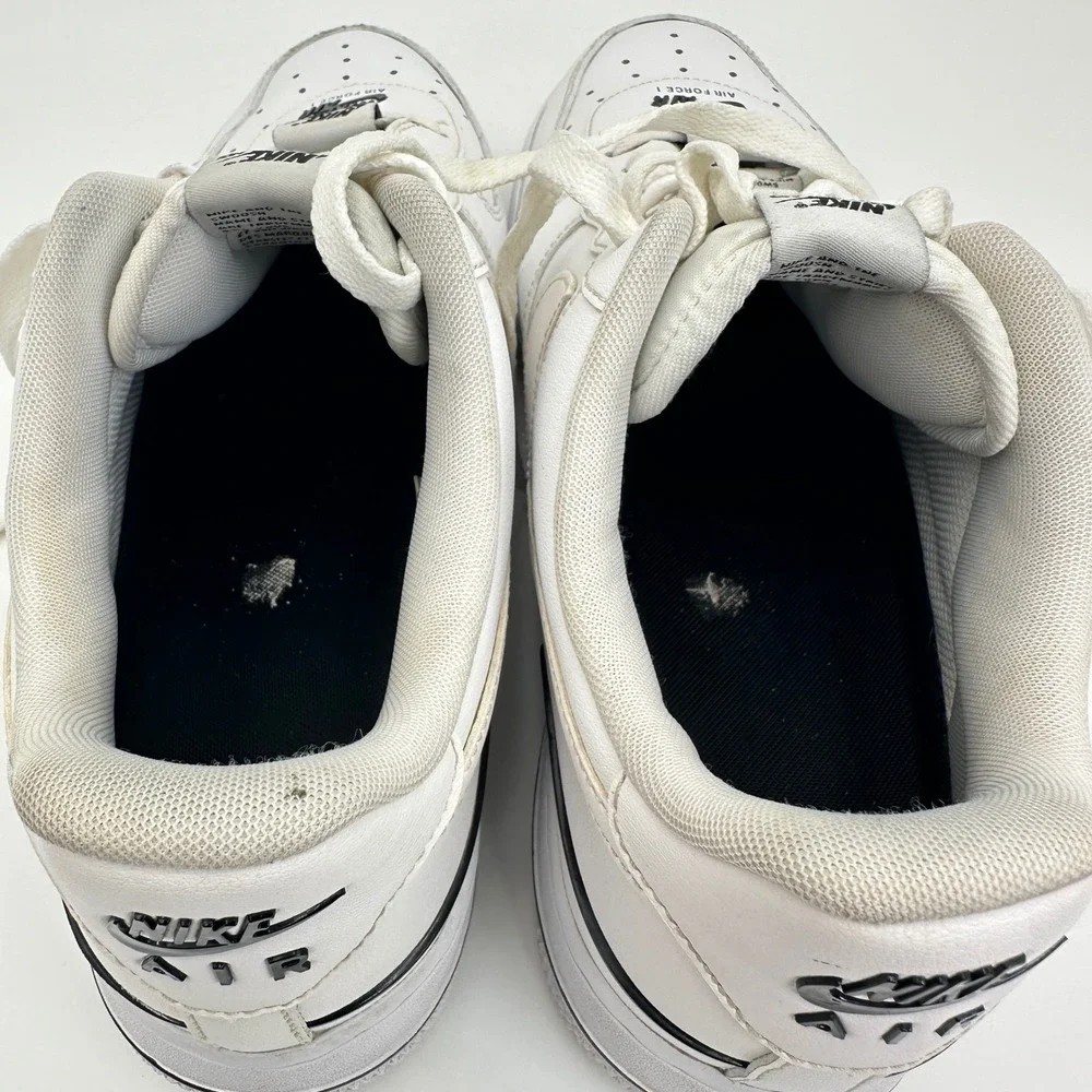Nike Air Force 1 07 LV8 Mens 8.5 White Black Double Air CJ1379-100 Sneakers